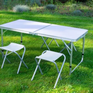 Zestaw kempingowy składany – stolik + 4 krzesła w walizce